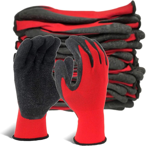 Heavy Duty Latex Coated Work Gloves Pack of 5