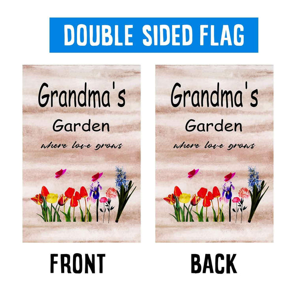 ZQLFDGD FANDEER Grandma's Garden Outdoor Flag 12x18in Double Sided Nylon